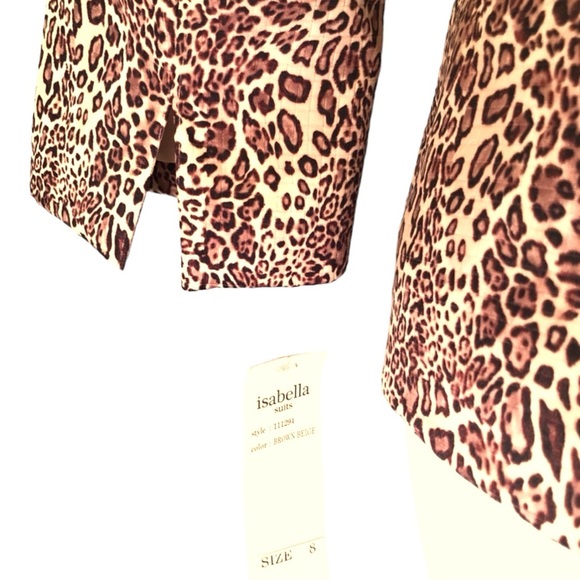 Satin Animal Print Statement Collar Top Jacket - Picture 7 of 11